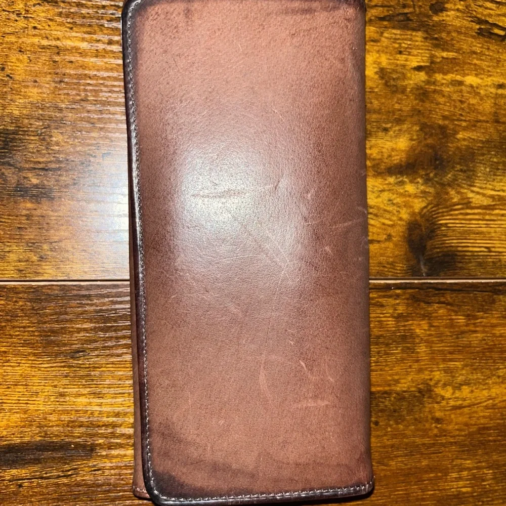 VINTAGE Coach Chocolate Leather kiss lock Wallet - Picture 3 of 7